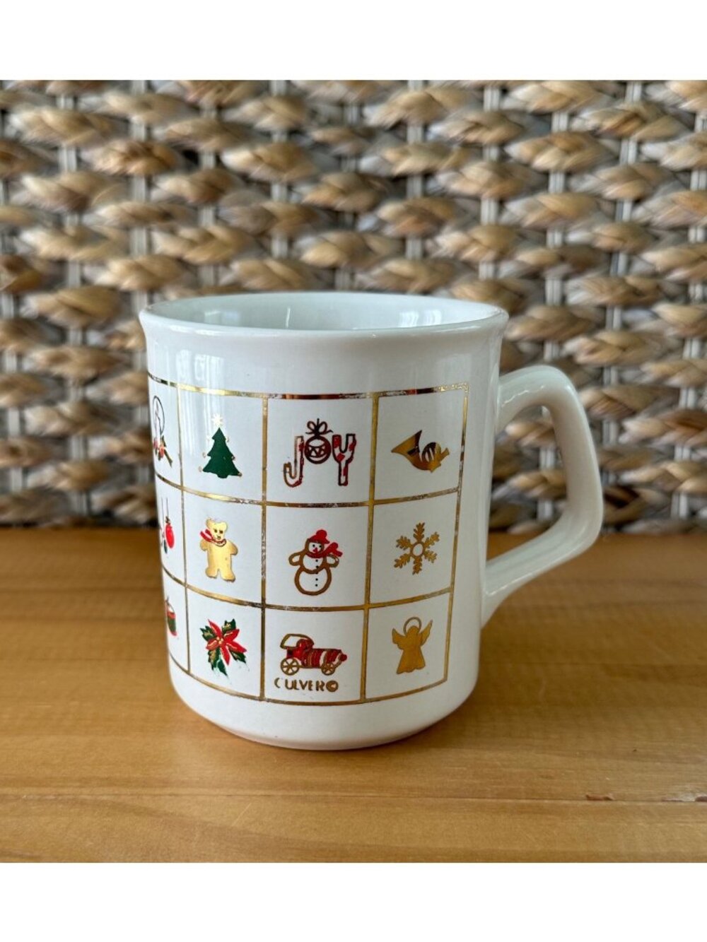 White Ceramic Culver Encounters Coffee Mug RARE Christmas